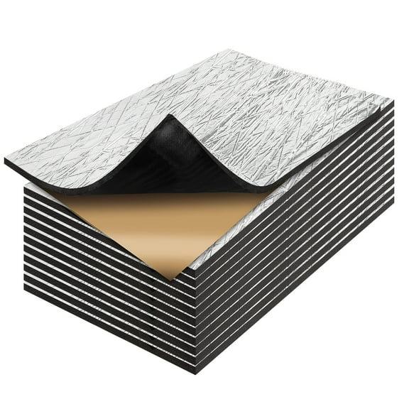 12pcs 50×30cm Car Sound Deadener Mat & Heat Shield Insulation,Closed Cell Foam with Aluminum Foil for Car Roof Floor