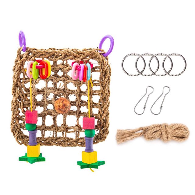 Juguetes para pájaros Juguetes para columpios de pájaros Juguete masticable para pájaros Red para trepar pájaros