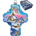 thumbnail image 1 of GDeBrekht Ange Village Croix Ornement en Verre, 1 of 1
