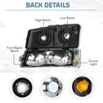 thumbnail image 5 of Pair Chrome Headlights Assembly For 2003-2006 Chevy Silverado Avalance 1500 2500, 5 of 9