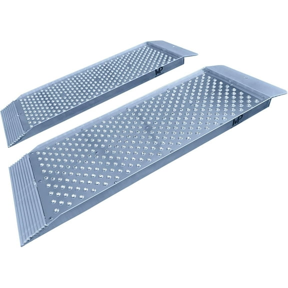 Dual Runner Shed Ramps with Punch Plate Surface & 1,500 lbs. Weight Capacity - 12" Wide, 3' Long (Sold in Pairs)