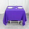 thumbnail image 6 of Efavormart 70" Purple 200 GSM Seamless Premium Polyester Square Tablecloth, 6 of 10