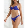 thumbnail image 2 of DARING DIVA Women's Push Up Underwire Ruched Swimsuit 2 Pieces M Navy Blue, 2 of 6