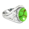 thumbnail image 3 of Copper Green Turquoise Ring 925 Sterling Silver Handmade Jewelry, 3 of 10