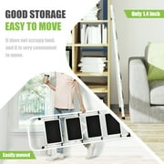 Jocauto 4 Step Ladder with Handrail, 330 lbs Heavy Duty Folding Step Stool for Adults, Anti-Slip Wide Pedals, Lightweight & Portable, Space-Saving Design, White