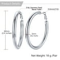thumbnail image 3 of U7 Chunky Hoop Earrings for Women Stainless Steel Jewelry Silver Large Earring 60mm Birthday Christmas Gift for Daughter Wife, 3 of 6