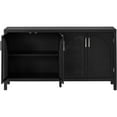 thumbnail image 5 of Large Storage Space Sideboard with Artificial Rattan Door and Metal Handles for Living Room and Entryway Black, 5 of 5