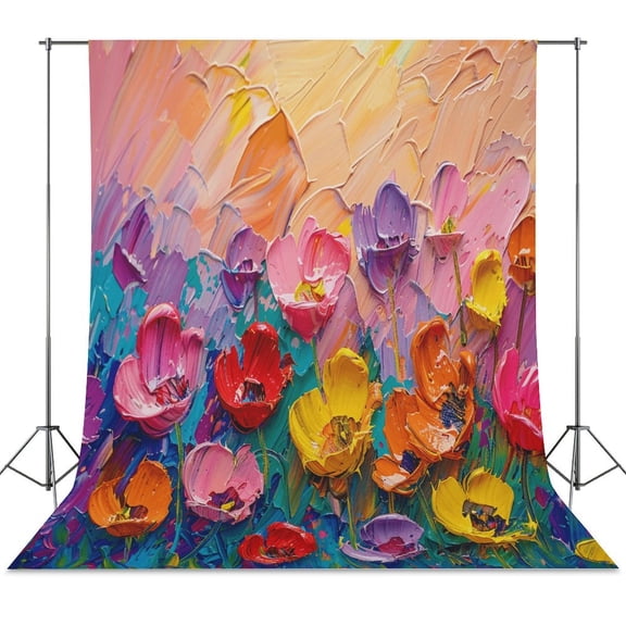 Vibe Blooming Tulips Spring Backdrop Backdrops for Photography Photo Background Nature Scenery Banner