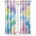 thumbnail image 2 of Pastel Cloud Curtains For Bedroom, Colorful Rainbow Drapes, Cute Girls Blackout Curtains For Living Room Home Decor, Patterned Grommet Drapes 52"W x 84"L, 2 of 6