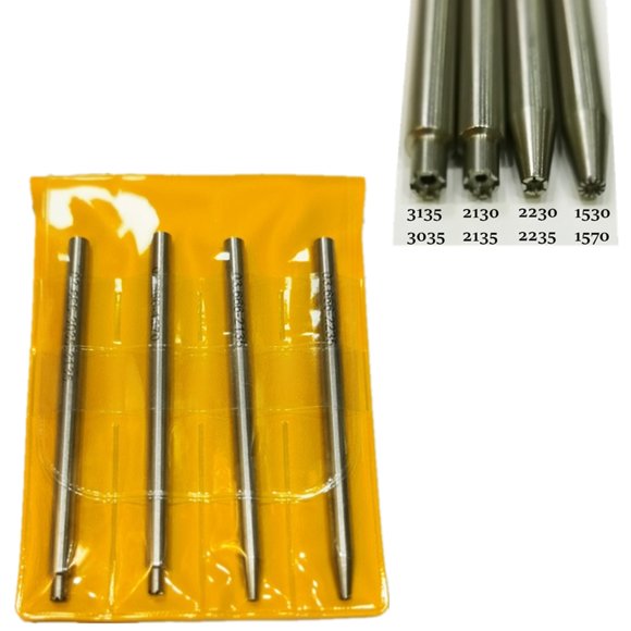 Ensemble de 4 Pcs d'Outils de Réparation de Montre, Ensemble de Perforations pour Calibres Rolex 1530&1570 2130&2135 2230&2235 3035&3135