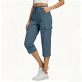 thumbnail image 5 of Noric Women's Summer Casual Cargo Capri Pants High Waisted with Pockets Lightweight Ladies Baggy Cargo Pants for Hiking, 5 of 8