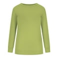 thumbnail image 5 of HAPIMO Women's Loose Pullovers Sweatshirts Outwear Clothing Solid Color Tops Trendy Holiday Long Sleeve Crew Neck Casual Relaxed Teen Girls Green XXXL, 5 of 6