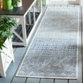 thumbnail image 2 of SAFAVIEH Courtyard Altan Geometric Indoor/Outdoor Runner Rug, Ivory/Navy, 2'3" x 14', 2 of 11