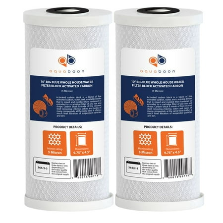 Carbon Water Filter - 2PK of Big Blue 5µm Coconut Shell Carbon Block Water Filter Cartridge 10