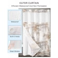 thumbnail image 4 of No Hook Shower Curtain with Snap-in Liner, Western Cowboy Boots Waterproof Fabric Bathroom Curtains, Vintage Country Brown Wooden Bath Curtains & Mesh Top Window 72"x78" Long, 4 of 9