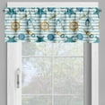 thumbnail image 2 of Ambesonne Nautical Window Valance, Anchor Wheel Starfish, 54" X 12", Blue and Apricot, 2 of 5