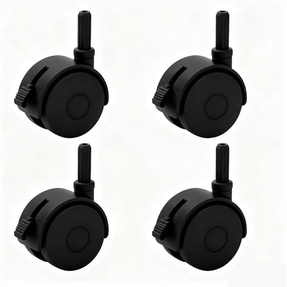 Set of 4 Replacement Wheels for Stackable Storage Bins (Black)