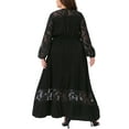 thumbnail image 3 of Agnes Orinda Women's Plus Size Dress Sheer Mesh Long Sleeve Lace Formal Elegant Wedding Guest Party Cocktail A-Line Maxi Dresses 1X Black, 3 of 5