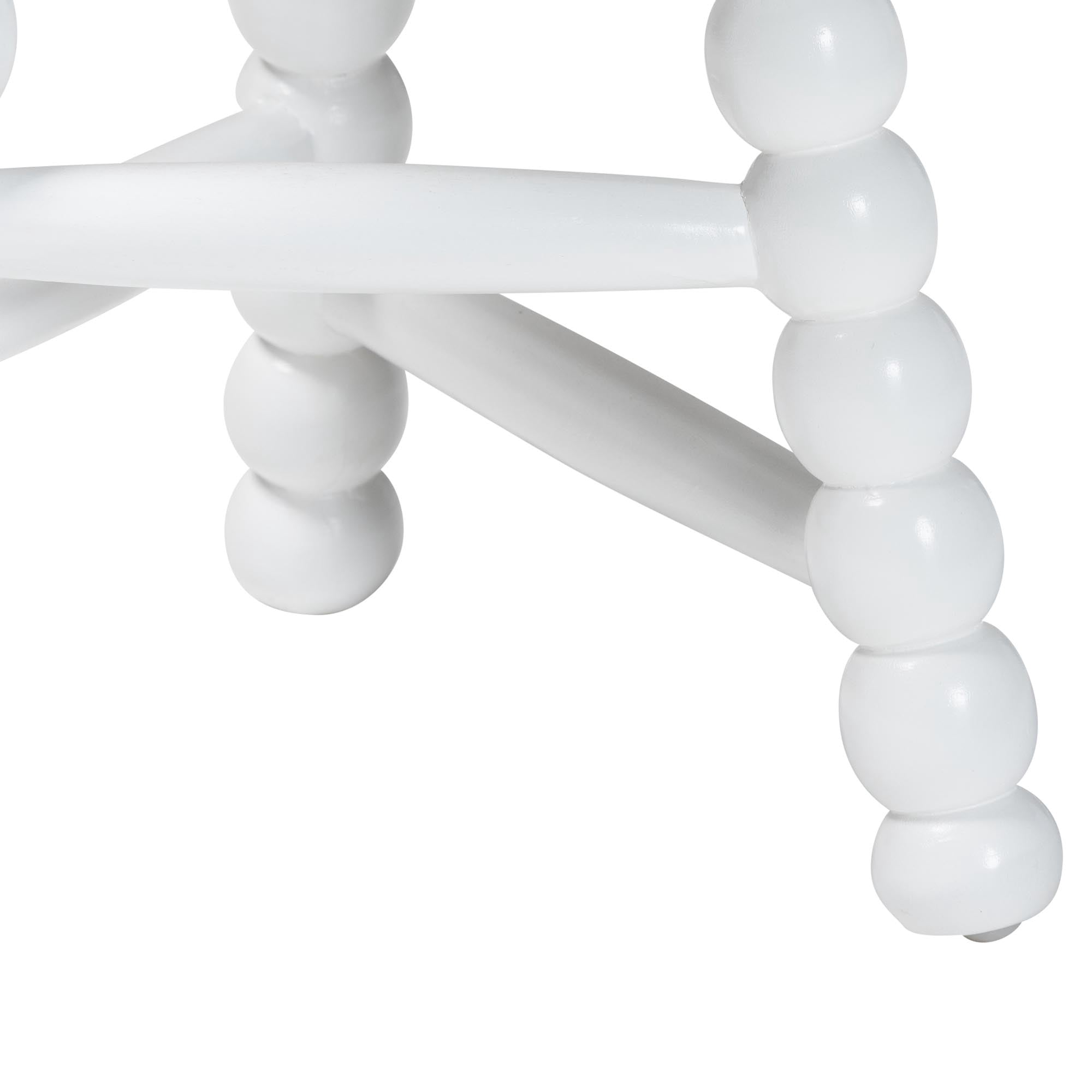 bali & pari David Traditional Accent Stool, White