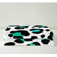 thumbnail image 3 of YST Animal Print Blanket Cheetah Print Throw Blanket for Bed, Leopard Fleece Blanket Africa Safari Wildlife Sherpa Blanket, Black White Blue Green Fuzzy Blanket Ultra Soft, 3 of 6