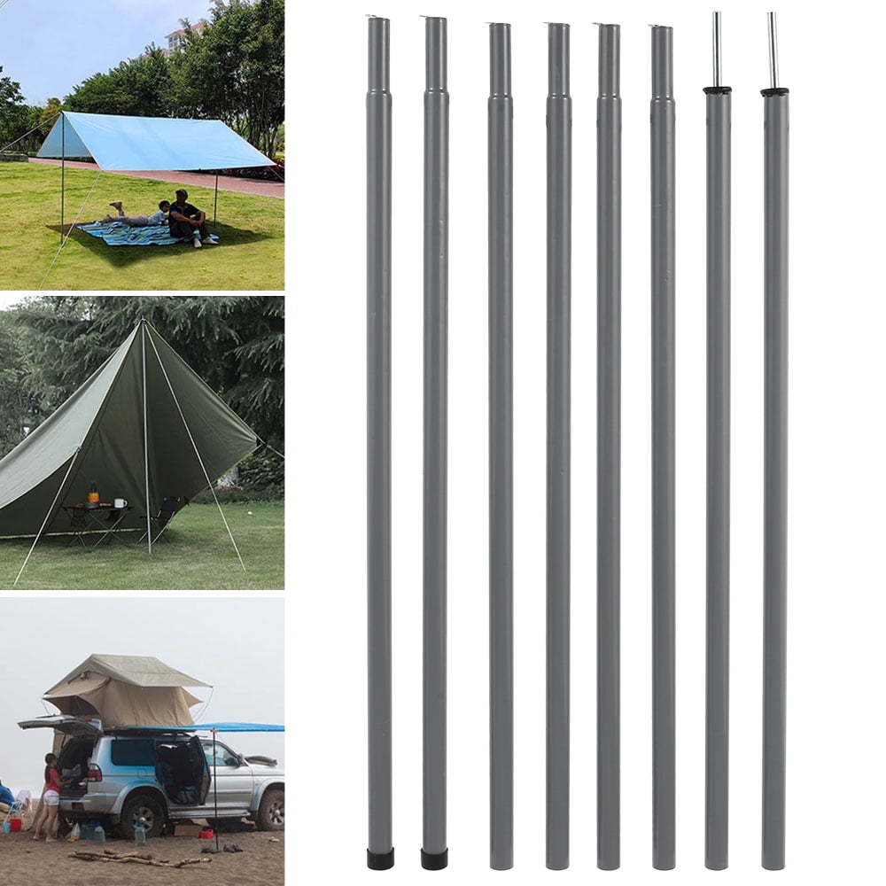 Awning Support Rods 2Pcs 5 Segments Outdoor Sunshelter Support Rods Aluminum Alloy Awning Canopy Frames Kit Pointed Head Camping Tent Poles 