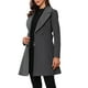 thumbnail image 1 of Abrigo elegante INSPIRE CHIC para mujer con cuello de chal, abrigo largo con cinturón de invierno, color gris oscuro, 1 of 6