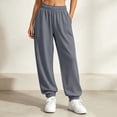 thumbnail image 2 of Sweatpants for Women Elastic Waist Sweatpants Fall Fashion Casual Comfortable Solid Pocket Full Length Pants Athletic Joggers with Pockets, 2 of 9