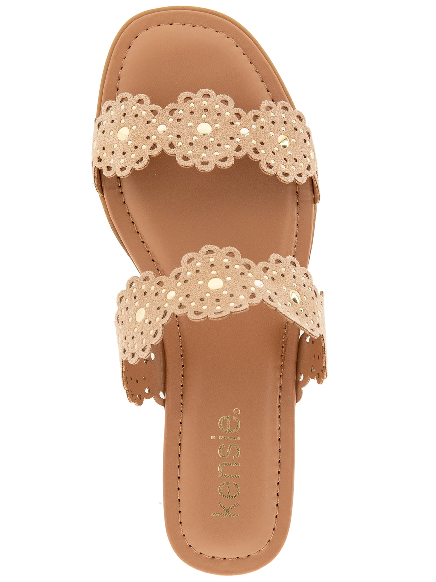 Kensie Women's Autumn Scalloped Wedge Flat Sandal