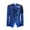 Blue, variant on TFEOQRY Men's Blazer Costume Palace Style Sequin Single Breasted Suit Jacket Long Sleeved Performance Costumes Black