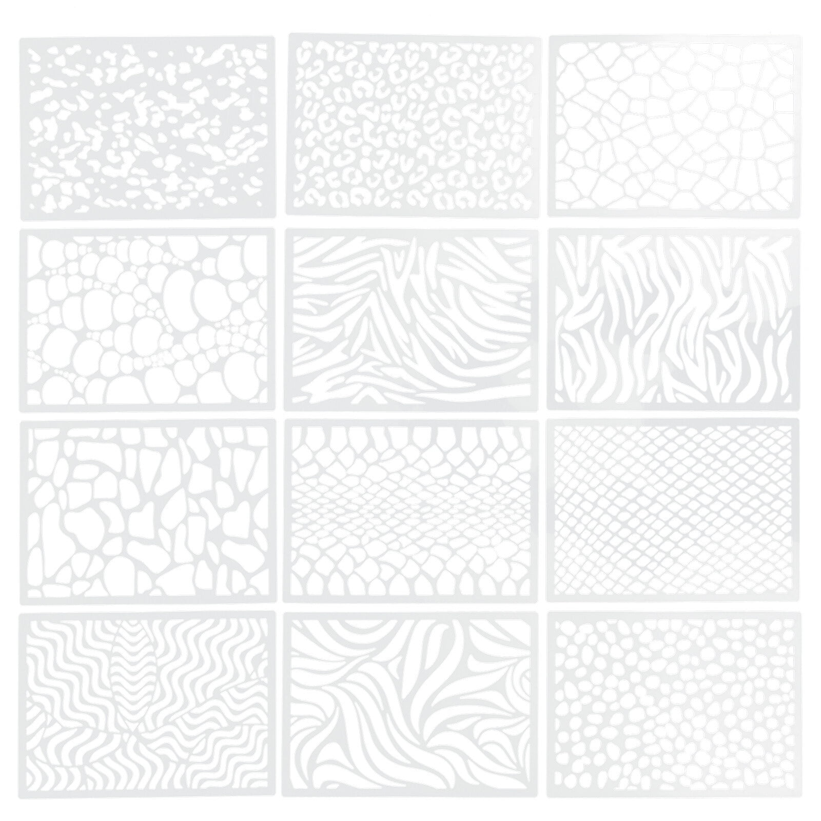 12Pcs Patterned Stencils Reusable Craft Drawing Templates DIY Painting 12Pcs Patterned Stencils Reusable Craft Drawing Templates DIY Painting