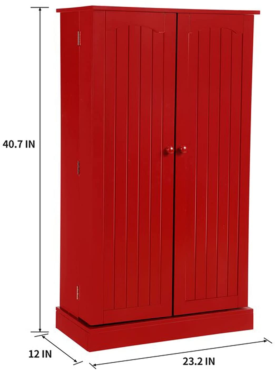 HOMEFORT 41" Kitchen Pantry, Farmhouse Pantry Cabinet, Storage Cabinet with Doors and Adjustable Shelves (Red) - image 3 of 5