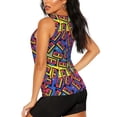 thumbnail image 3 of Gukieu Vintage Audio Cassettes Print Women's Quick-drying Fitness Vest, Round Neck Sleeveless Fitness T-shirt, Suitable for Yoga, Sports-Small, 3 of 7