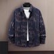 thumbnail image 5 of Blusa y camisa de manga larga con cuello vuelto para hombre, cárdigan liso a la moda con cuello vuelto, blusa de poliéster con botones para hombre, 5 of 5