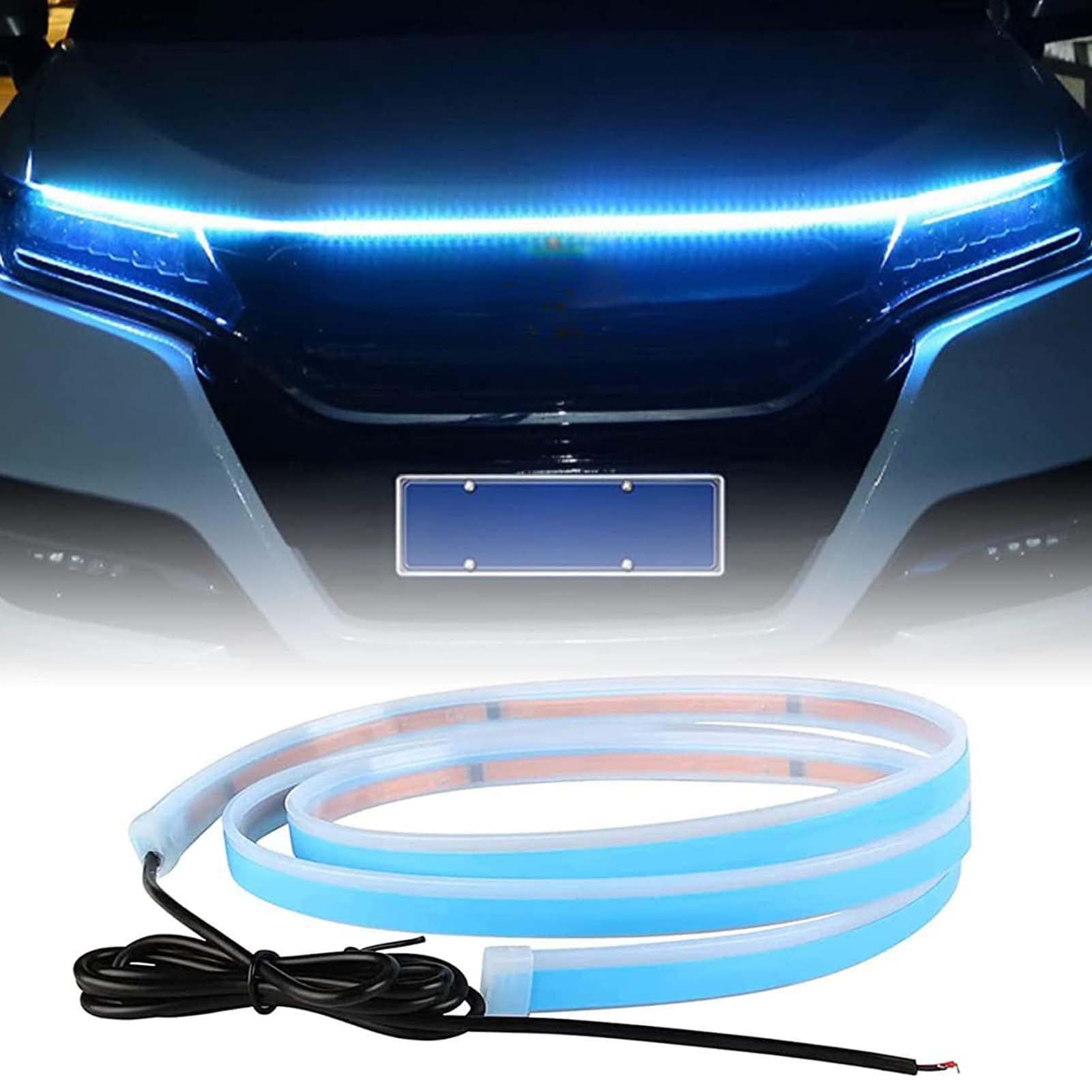 Facaimo LED Car Hood Light Strip Dynamic Scan Start Light Cover Kit