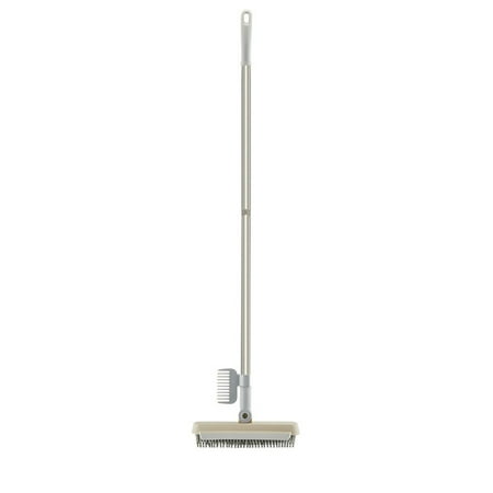 

Holiday Savings 2022! Feltree Floor Scrub Brush With 38.6 inch 2 in 1 Scrape and Brush Household Cleaning for Bathroom Patio Kitchen Wall Beige