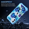 thumbnail image 5 of CASEFIV for iPhone 11 Case,Shiny in The Dark Three Layer Heavy Duty Shockproof Protection Hard Plastic Bumper +Soft Silicone Rubber Protective Case 6.1 inch,Blue Rose, 5 of 6