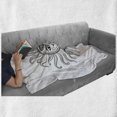 thumbnail image 6 of Sun Soft Flannel Fleece Throw Blanket, Doodle Style Vintage Retro Tribal Elements Stars Arrow Shapes and Crescent Moon, Cozy Plush for Indoor and Outdoor Use, 70" x 90", Black White, by Ambesonne, 6 of 6