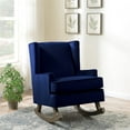 thumbnail image 2 of Bowery Hill Mid-Century Wood Glider in Ink Blue, 2 of 10