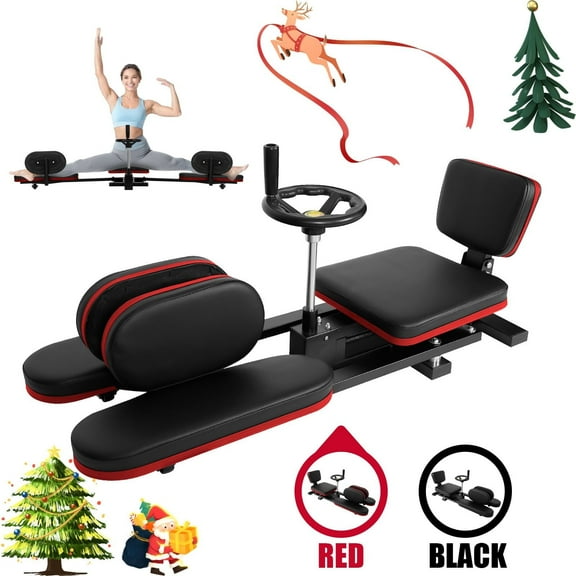 Red Accented Flexibility Device, 16.5" Compact Height, Angle Adjustment Wheels, Leg Stretcher Machine, Professional Stretcher, targeting Training Center, Recovery Room, Gym Space