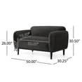 thumbnail image 7 of GDF Studio Sandee Contemporary Upholstered Loveseat, Dark Gray Velvet and Matte Black, 7 of 7