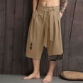 thumbnail image 2 of Men’s Casual Loose Linen Shorts Japanese Traditional Asian Style Bottoms, 2 of 5