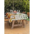 thumbnail image 2 of Outdoor Tablecloth with Umbrella Hole and Zipper, St. Patrick's Day Rectangle Table Cloth 60x84 Inch Waterproof Tablecloth, Green Lucky Shamrocks Harp Beer Retro Rustic Picnic Table Cover for Patio, 2 of 7