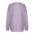 thumbnail image 5 of qelini Blouses for Women Dressy Casual Fall and Winter Loose Solid Color Round Neck Long Sleeve Button Plus Size Pullover Tops Fashion Arrivals Lightweight and Purple M, 5 of 5