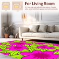 thumbnail image 2 of Flatwoven High Traffic Area Rug, Vibrant Floral Print Accent, Non Slip, Stain Resistant, Washable Area Rugs for Living Room, Bedroom(Pink, 8), 2 of 8