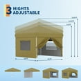 thumbnail image 2 of 10x10 Pop Up Canopy w/ 4 Removable Sidewalls, Heavy Duty Outdoor Tent, 3 Adjustable Heights, Sun Shelter w/ Roller Bag for Backyard, Beach, Sports, 2 of 7