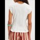 thumbnail image 5 of Blusa de Corta con Botones y Dobladillo con Volantes para Mujer, Estilo Bohemio Y2K, Estilo Cárdigan con Ribete de Encaje, para Verano S, 5 of 7