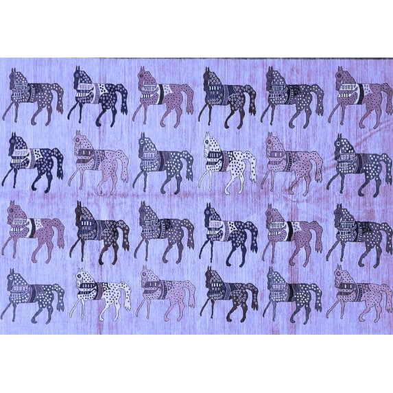 Ahgly Company Indoor Rectangle Abstract Blue Modern Area Rugs, 6' x 9'
