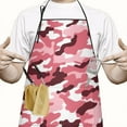 thumbnail image 2 of Pink Brown Camo Classic Shapes Pattern Apron-Garden Aprons for Women with Pockets-Cotton Linen Waterproof Kitchen Cooking Gardening Aprons Adjustable for Kitchen,Cooking,BBQ and Salon 33x27 Inch, 2 of 7