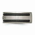 thumbnail image 3 of Titanium Black IP-plated Cable and Diamonds 10mm Brushed Band Size: 8; for Adults and Teens; for Women and Men, 3 of 7