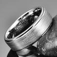 thumbnail image 4 of Silver Tungsten Carbide Ring for Men Brushed Finish Wedding Band Step Edges Comfort Fit Rings, 4 of 5
